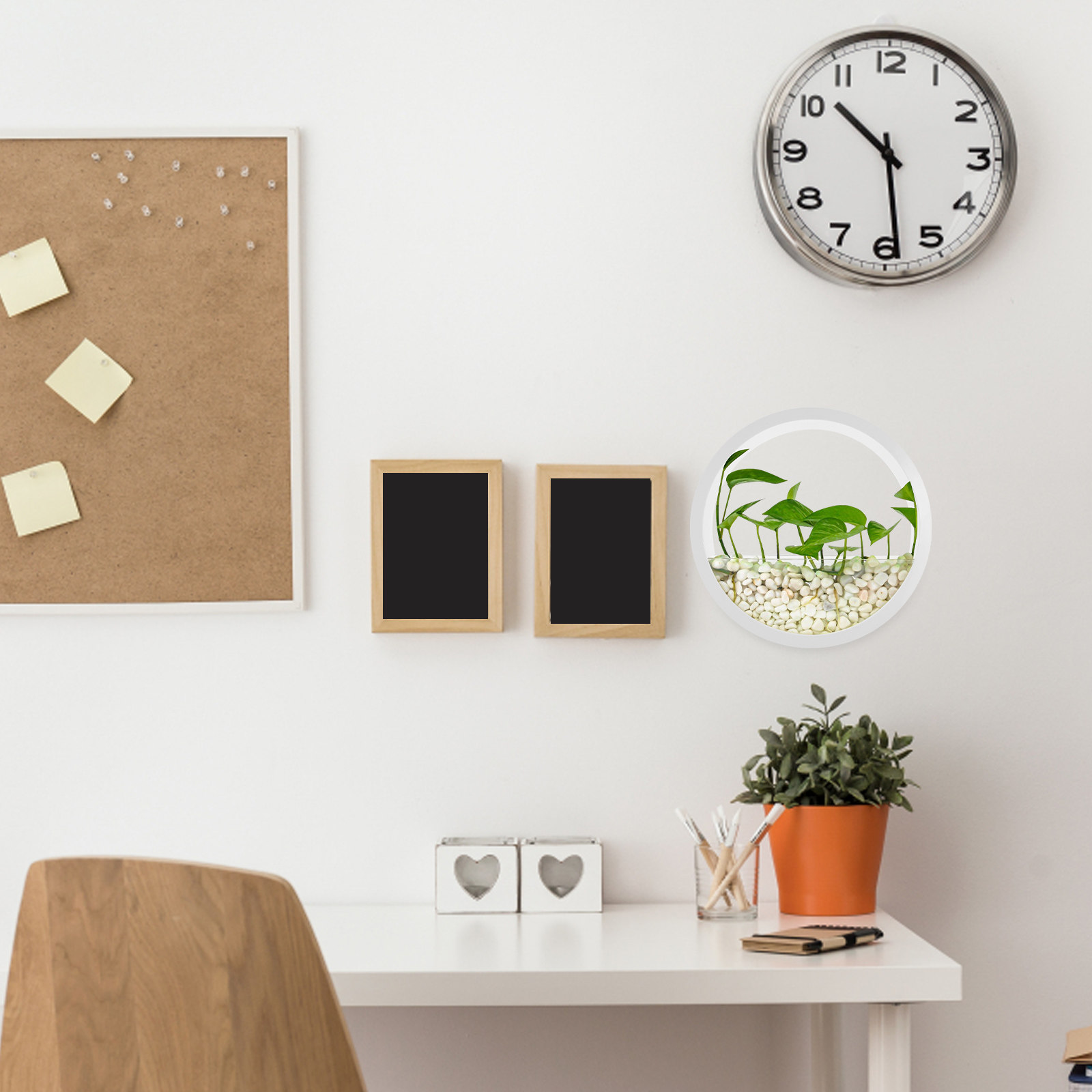 Vertical Wall Planter - Vas Dinding Bulat Transparan Hidroponik, Pot