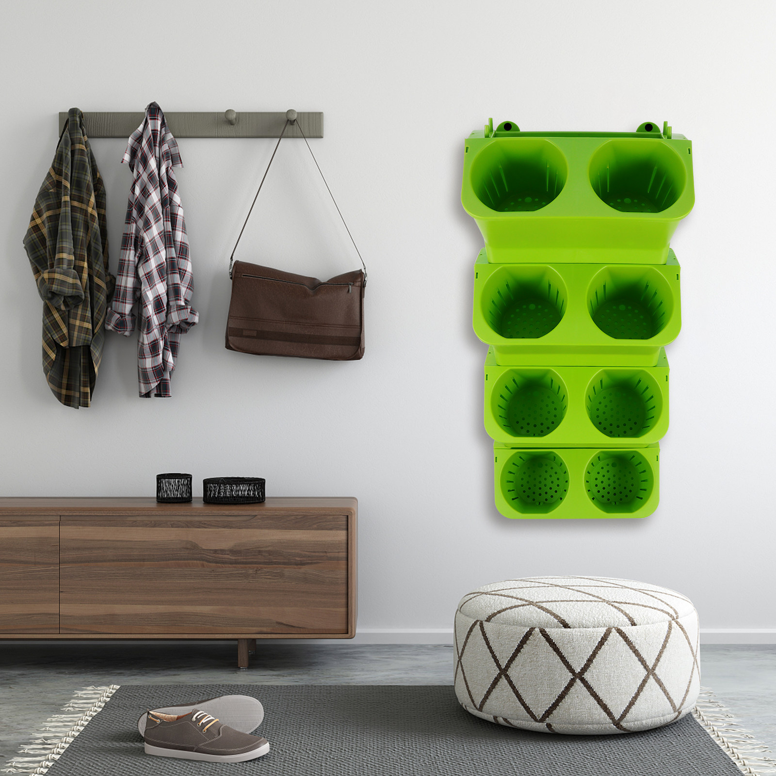 Vertical Wall Planter - 4Pcs Set Pot Dinding Vertikal Penyiraman