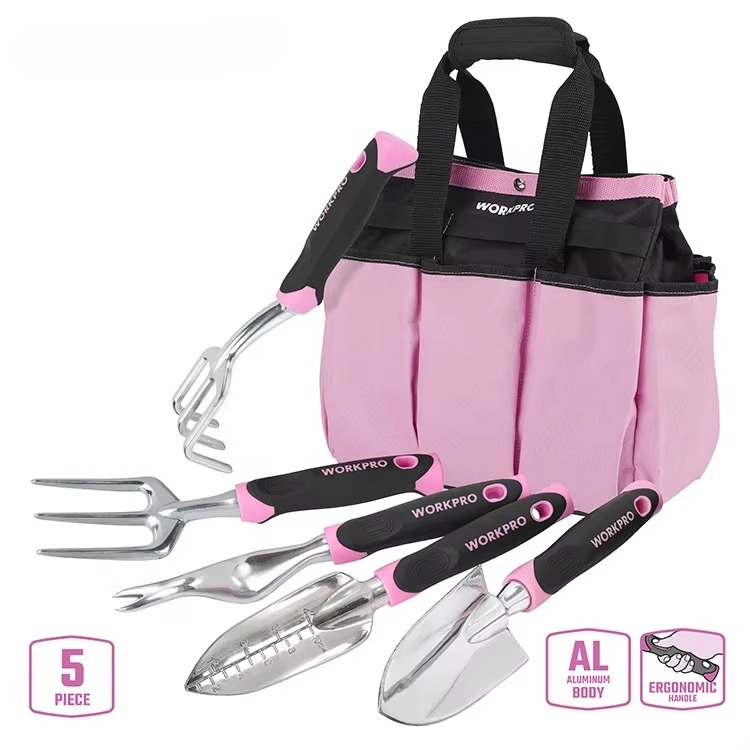 Gardening Tools Pink - 5pcs Alat Kebun Merah Muda: Sekop,