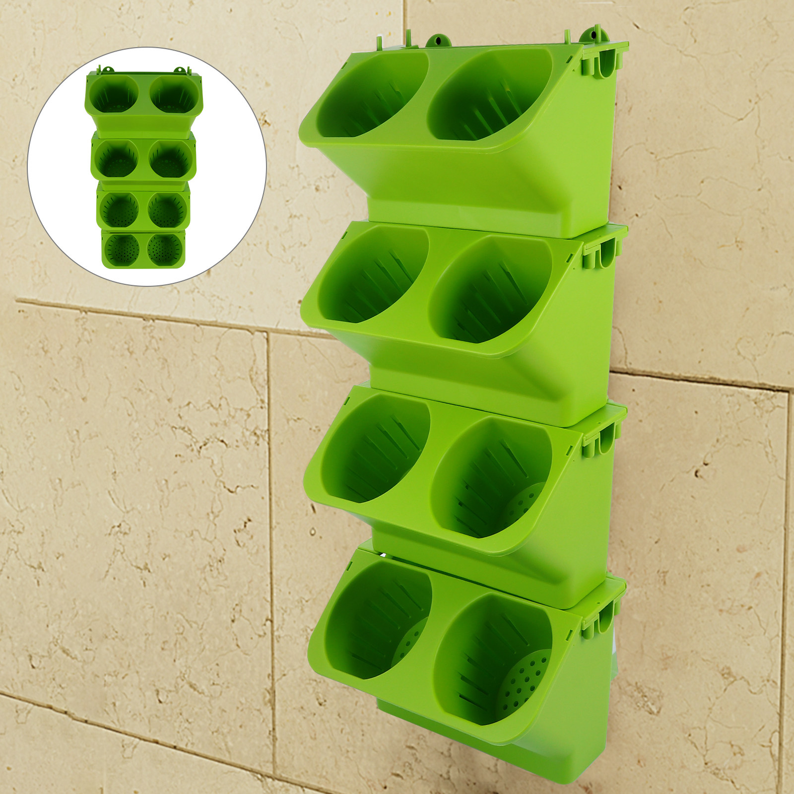 4Pcs Set Pot Dinding Vertikal  - Vertical Wall Planter ulasan dan harga