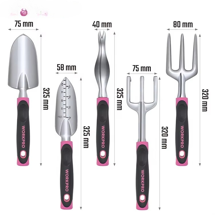 5pcs Alat Kebun Merah Muda: Se - Gardening Tools Pink ulasan dan harga
